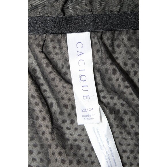 NWT Cacique Embroidered Black & Gold Babydoll 22/24Two Pieces Sheer Sexy Straps - Picture 10 of 11